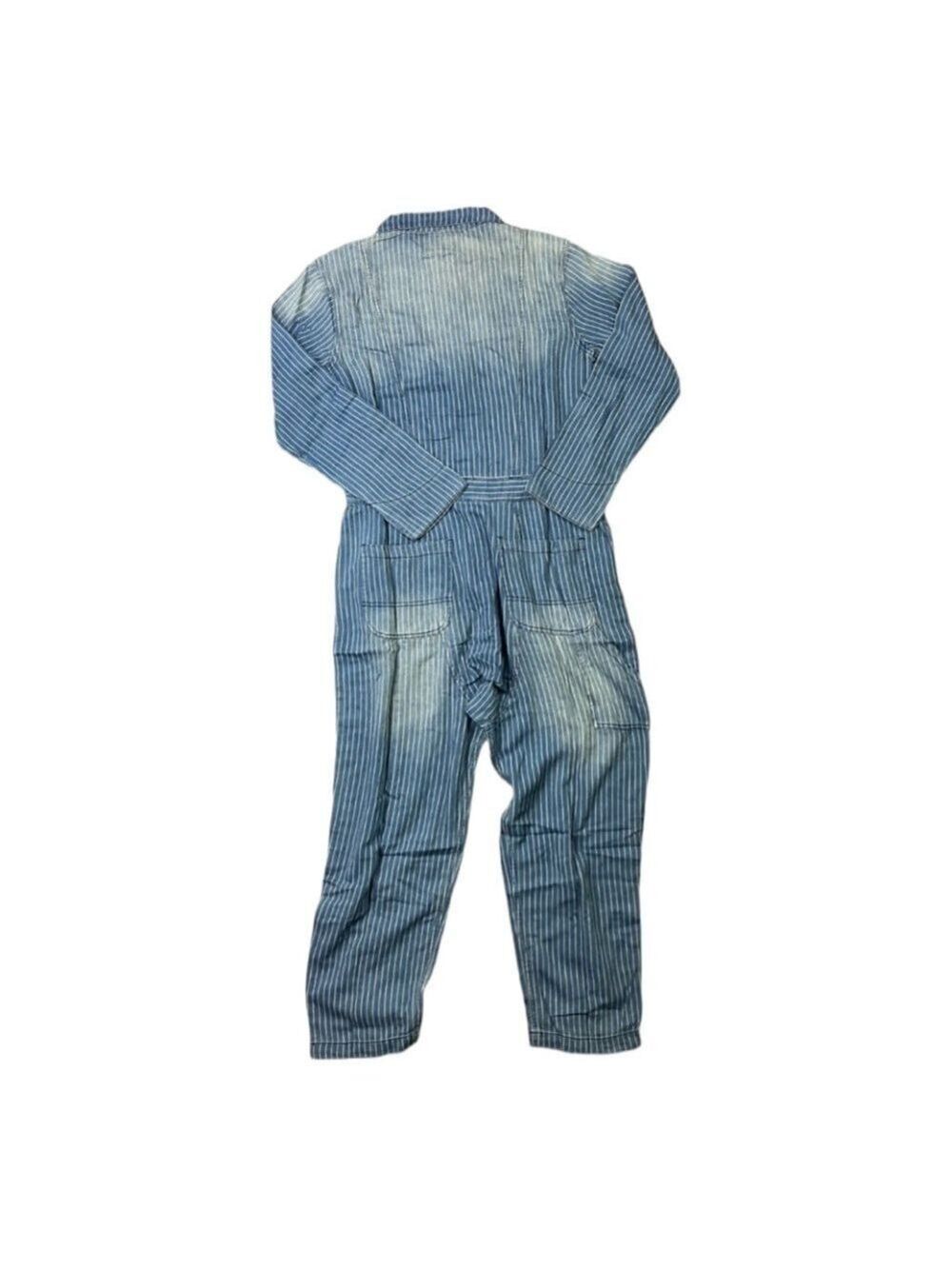 Free People x Sandrine Rose Women  Indigo Striped  Denim Jumpsuit Long - Picture 6 of 13